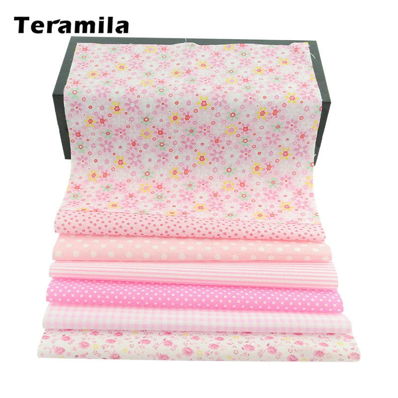 Teramila Flower Design 20x25cm 100% Cotton Fabric Telas Patchwork Printed Tissu Handmade DIY Quilting Home Sewing Material Cloth