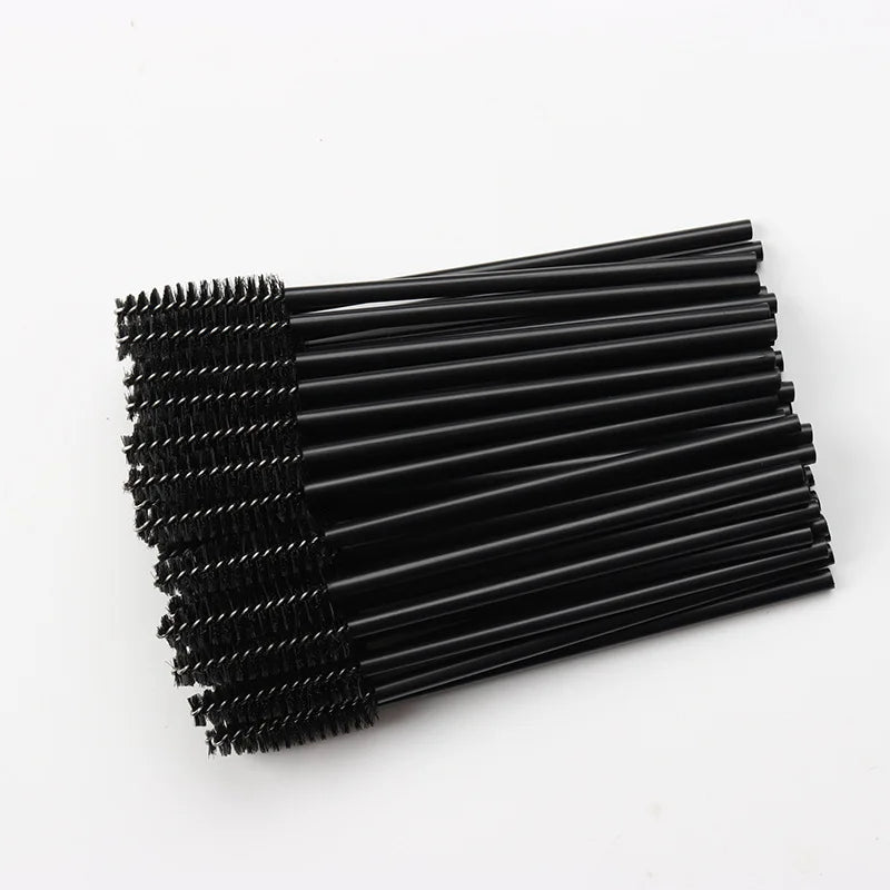 50Pcs Makeup brushes Disposable Crystal Eyebrow brush Diamond Handle Mascara Wand Applicator Eye Lashes Eyelash Extension Tools