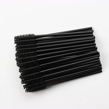 50Pcs Makeup brushes Disposable Crystal Eyebrow brush Diamond Handle Mascara Wand Applicator Eye Lashes Eyelash Extension Tools