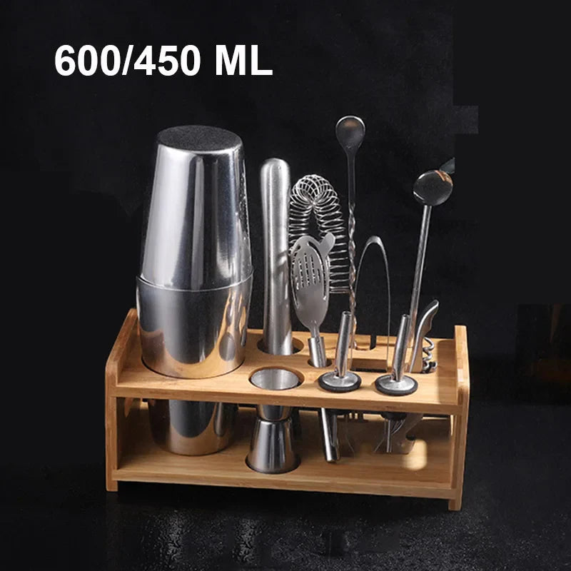 1/6/9/11pcs Boston Shaker Professional Stainless Steel Bartender Wine Cup Cocktail Mixer Martini Cocktail Shaker Bar Set