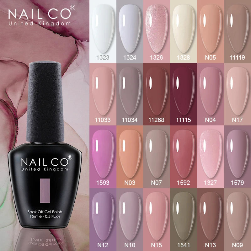 NAILCO 131Colors Vernis Semi Permanent UV Varnish Gel Nail Polish Nails Art Gel Manicure TOP BASE Varnish Hybrid