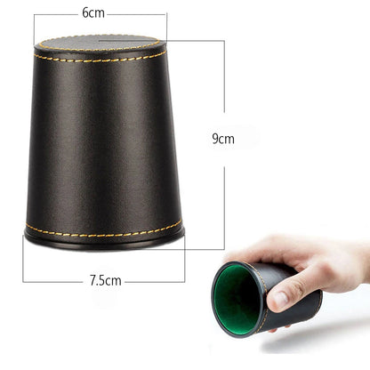 New Imitation Leather PU Trumpet Flannel Dice Cup Bar KTV Entertainment Dice Cup With Dices