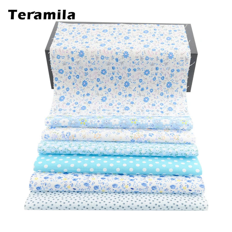 Teramila Flower Design 20x25cm 100% Cotton Fabric Telas Patchwork Printed Tissu Handmade DIY Quilting Home Sewing Material Cloth