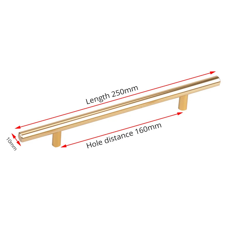 Black Gold Cupboard Handle Brushed Stainless Steel Kitchen Cabinet Door Knob Furniture Drawer Pull  Hardware Pulls  Bar Handle