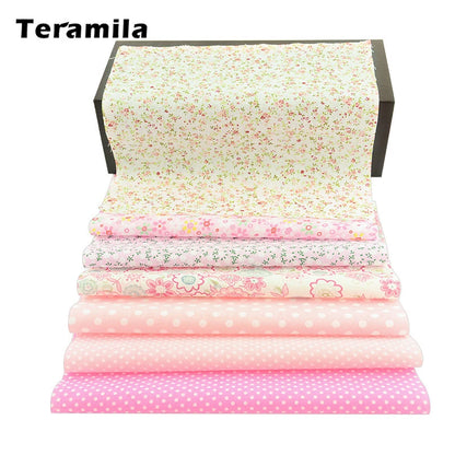 Teramila Flower Design 20x25cm 100% Cotton Fabric Telas Patchwork Printed Tissu Handmade DIY Quilting Home Sewing Material Cloth