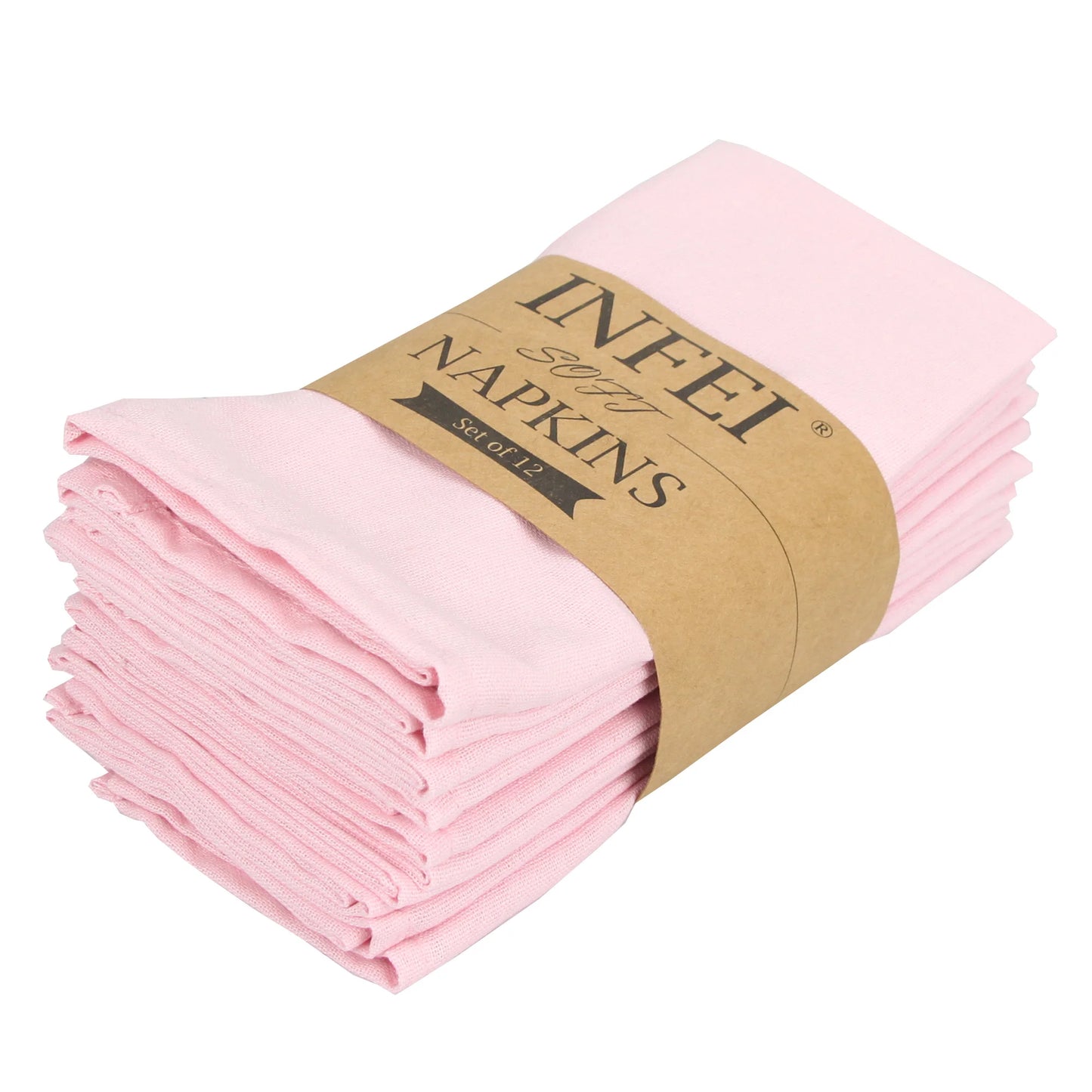 Set of 12 PCS 40x40cm Cotton Linen Blended Cloth Napkins Placemats Soft Dining Table Tea Towels For Home & Events Use