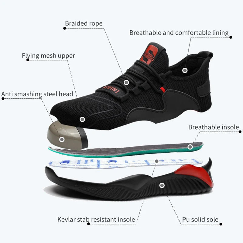 2025 new style Men Women Work Shoes Steel Toe Cap Safety Boots European Standard Anti-smash Anti-puncture Men Shoes Safety Shoes