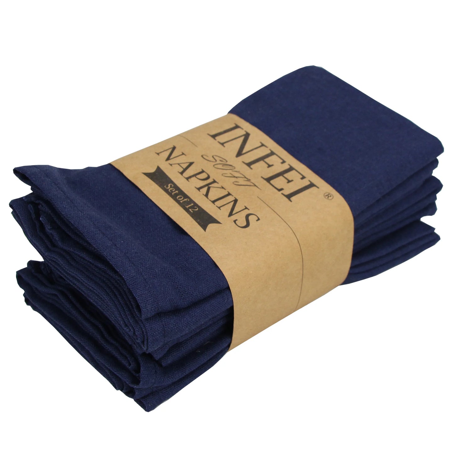 Set of 12 PCS 40x40cm Cotton Linen Blended Cloth Napkins Placemats Soft Dining Table Tea Towels For Home & Events Use