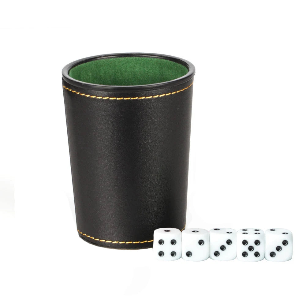 New Imitation Leather PU Trumpet Flannel Dice Cup Bar KTV Entertainment Dice Cup With Dices