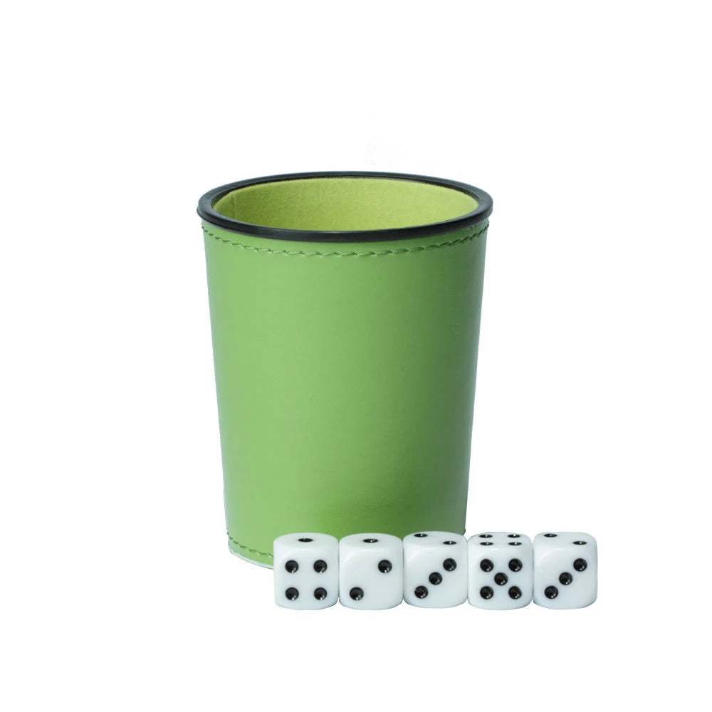 New Imitation Leather PU Trumpet Flannel Dice Cup Bar KTV Entertainment Dice Cup With Dices