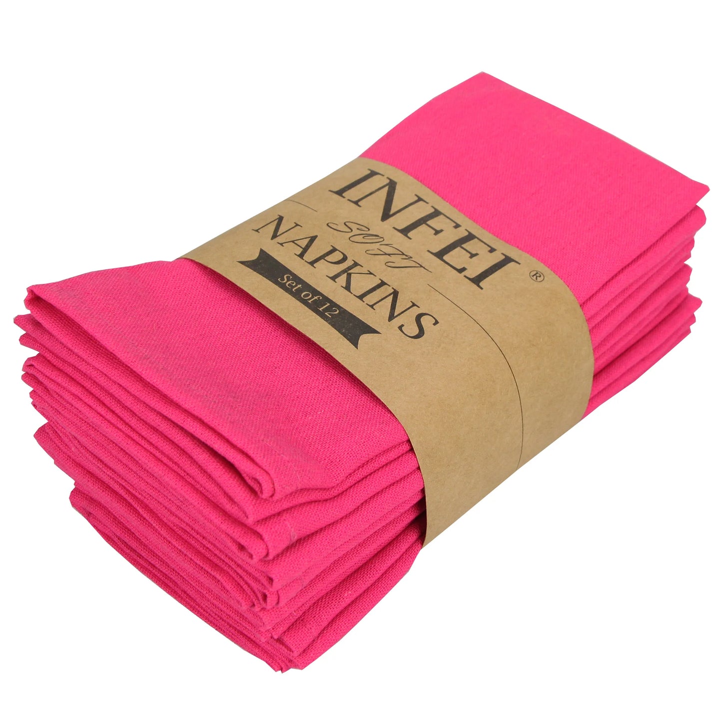 Set of 12 PCS 40x40cm Cotton Linen Blended Cloth Napkins Placemats Soft Dining Table Tea Towels For Home & Events Use