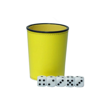 New Imitation Leather PU Trumpet Flannel Dice Cup Bar KTV Entertainment Dice Cup With Dices