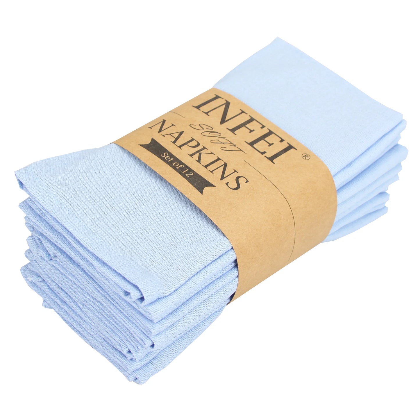 Set of 12 PCS 40x40cm Cotton Linen Blended Cloth Napkins Placemats Soft Dining Table Tea Towels For Home & Events Use