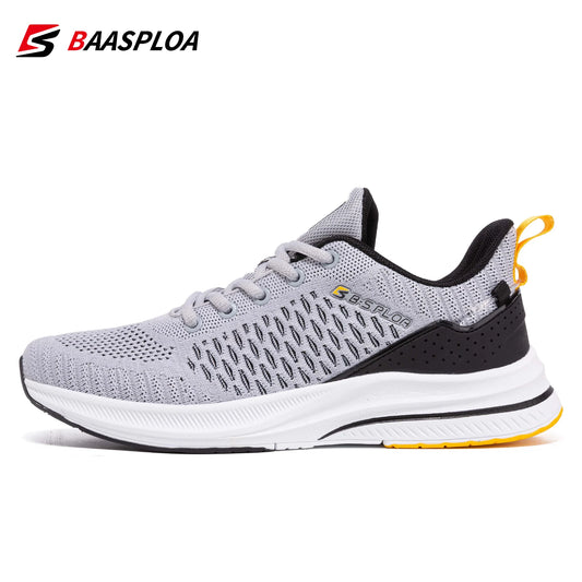 Baasploa Lightweight Running Shoes For Men New Men's Designer Mesh Casual Sneakers Lace-Up Male Outdoor Sports Tennis Shoes