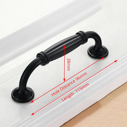 KAK 10PCS American Style Black Cabinet Handles Solid Aluminum Alloy Kitchen Cupboard Pull Drawer Knobs Furniture Handle Hardware