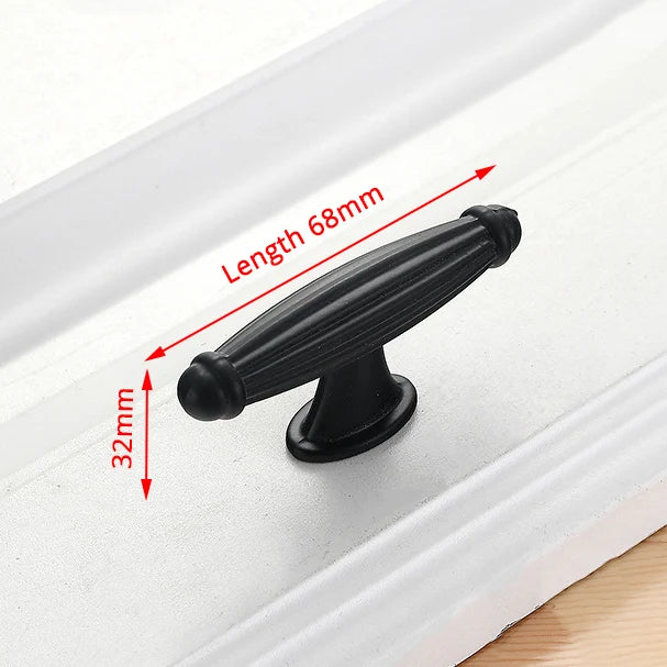 KAK 10PCS American Style Black Cabinet Handles Solid Aluminum Alloy Kitchen Cupboard Pull Drawer Knobs Furniture Handle Hardware