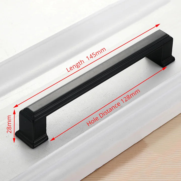 KAK 10PCS American Style Black Cabinet Handles Solid Aluminum Alloy Kitchen Cupboard Pull Drawer Knobs Furniture Handle Hardware