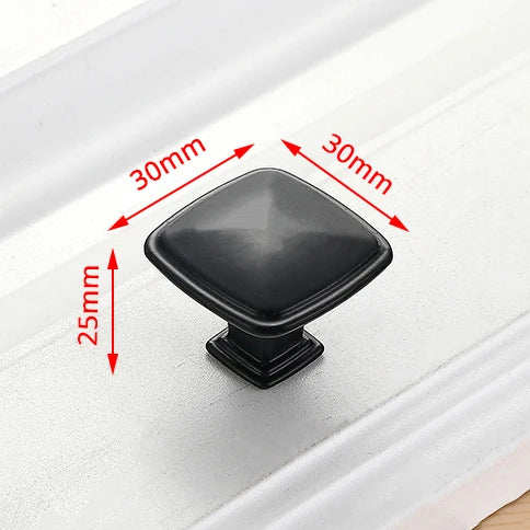 KAK 10PCS American Style Black Cabinet Handles Solid Aluminum Alloy Kitchen Cupboard Pull Drawer Knobs Furniture Handle Hardware