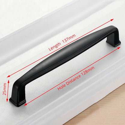 KAK 10PCS American Style Black Cabinet Handles Solid Aluminum Alloy Kitchen Cupboard Pull Drawer Knobs Furniture Handle Hardware