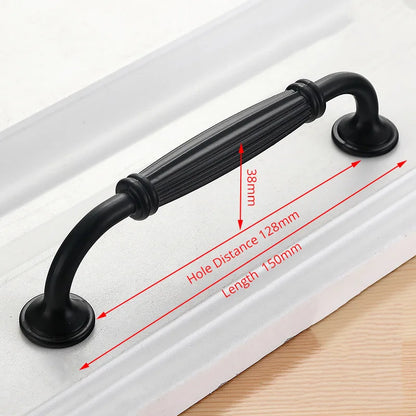 KAK 10PCS American Style Black Cabinet Handles Solid Aluminum Alloy Kitchen Cupboard Pull Drawer Knobs Furniture Handle Hardware