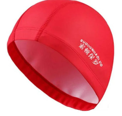 Waterproof PU Fabric Swim Cap Swimming Pool Accessories Water Sport Protect Ear Long Hair Bath Hat Plus Size for Men Women Adult