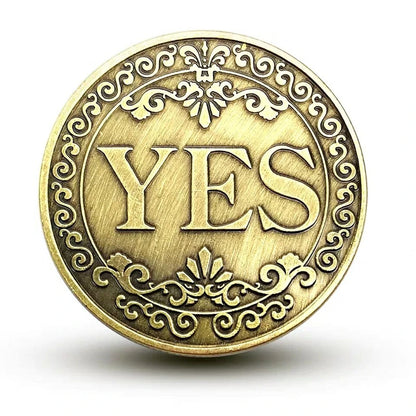 YES or NO Commemorative Coin Floral YES NO Letter Coin Classic Magic Tricks TOYS  Close Up Magic Props Show Tool