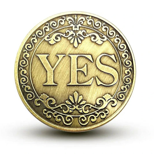 YES or NO Commemorative Coin Floral YES NO Letter Coin Classic Magic Tricks TOYS  Close Up Magic Props Show Tool