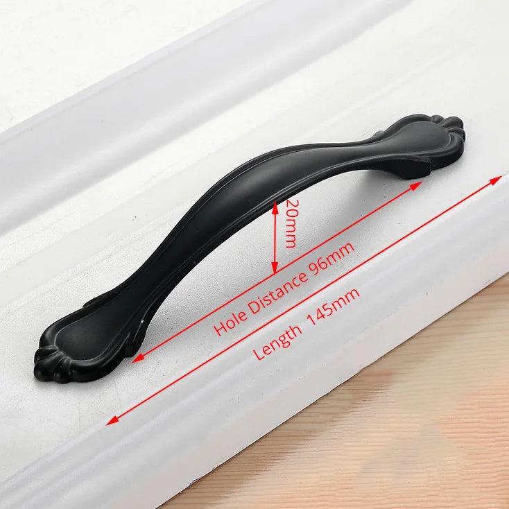 KAK 10PCS American Style Black Cabinet Handles Solid Aluminum Alloy Kitchen Cupboard Pull Drawer Knobs Furniture Handle Hardware