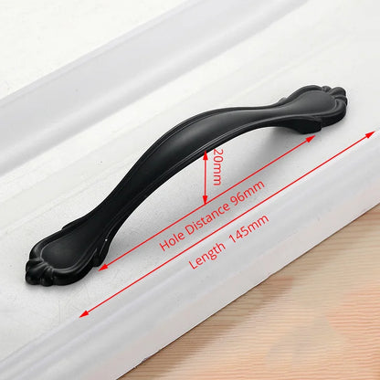 KAK 10PCS American Style Black Cabinet Handles Solid Aluminum Alloy Kitchen Cupboard Pull Drawer Knobs Furniture Handle Hardware