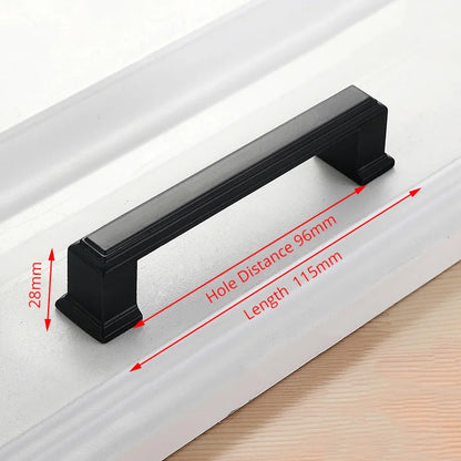 KAK 10PCS American Style Black Cabinet Handles Solid Aluminum Alloy Kitchen Cupboard Pull Drawer Knobs Furniture Handle Hardware