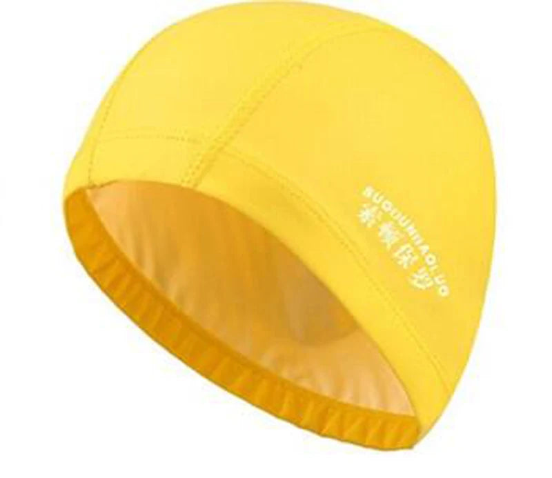 Waterproof PU Fabric Swim Cap Swimming Pool Accessories Water Sport Protect Ear Long Hair Bath Hat Plus Size for Men Women Adult