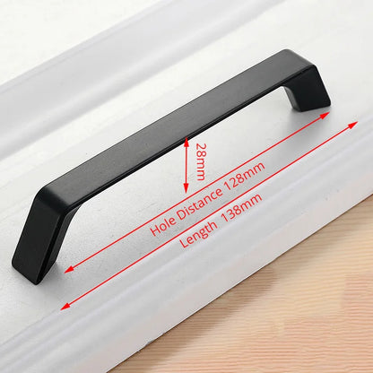 KAK 10PCS American Style Black Cabinet Handles Solid Aluminum Alloy Kitchen Cupboard Pull Drawer Knobs Furniture Handle Hardware