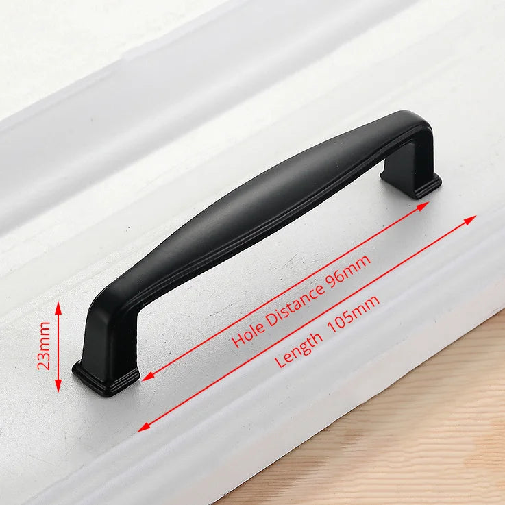 KAK 10PCS American Style Black Cabinet Handles Solid Aluminum Alloy Kitchen Cupboard Pull Drawer Knobs Furniture Handle Hardware