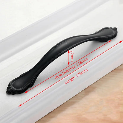 KAK 10PCS American Style Black Cabinet Handles Solid Aluminum Alloy Kitchen Cupboard Pull Drawer Knobs Furniture Handle Hardware