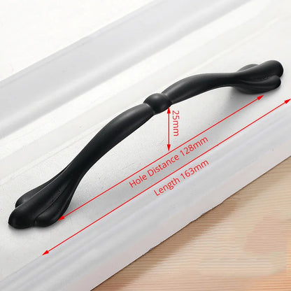 KAK 10PCS American Style Black Cabinet Handles Solid Aluminum Alloy Kitchen Cupboard Pull Drawer Knobs Furniture Handle Hardware