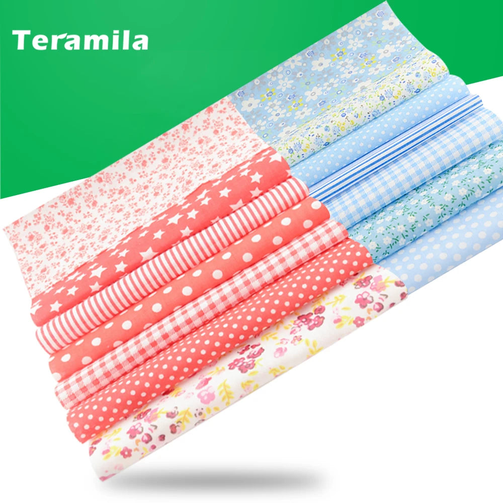 Teramila Flower Design 20x25cm 100% Cotton Fabric Telas Patchwork Printed Tissu Handmade DIY Quilting Home Sewing Material Cloth