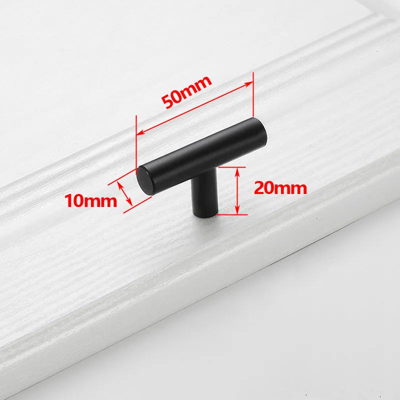 Black Gold Cupboard Handle Brushed Stainless Steel Kitchen Cabinet Door Knob Furniture Drawer Pull  Hardware Pulls  Bar Handle