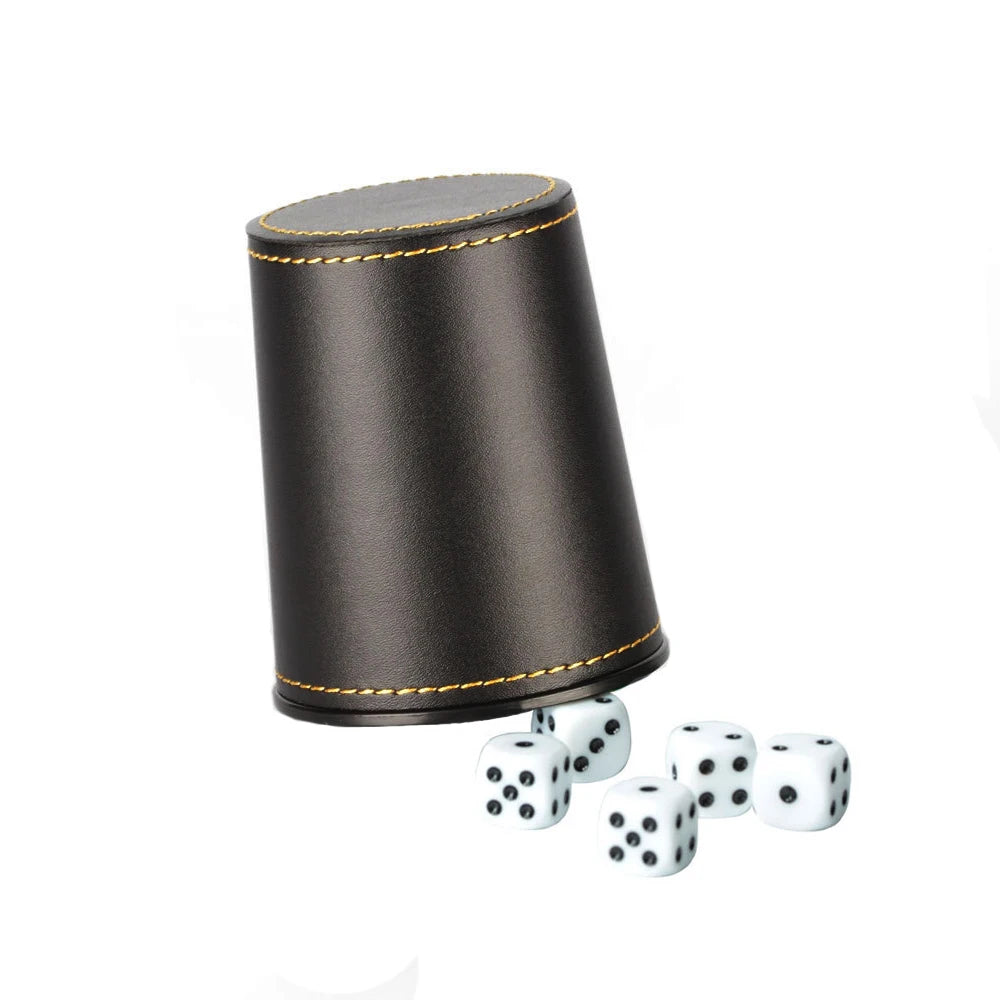 New Imitation Leather PU Trumpet Flannel Dice Cup Bar KTV Entertainment Dice Cup With Dices