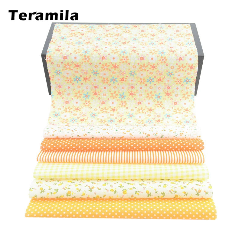 Teramila Flower Design 20x25cm 100% Cotton Fabric Telas Patchwork Printed Tissu Handmade DIY Quilting Home Sewing Material Cloth