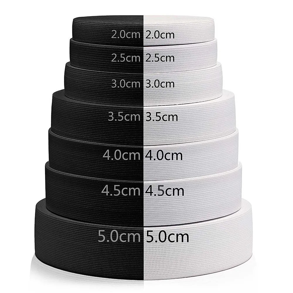 4~8Meter 20mm/25mm/30mm/35mm/40mm/45mm/50mm White Black Nylon Highest Elastic Bands Garment Trousers Sewing Accessories
