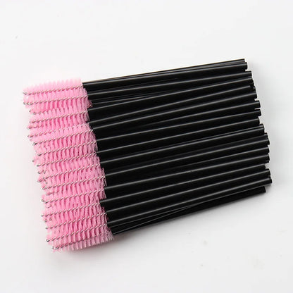 50Pcs Makeup brushes Disposable Crystal Eyebrow brush Diamond Handle Mascara Wand Applicator Eye Lashes Eyelash Extension Tools