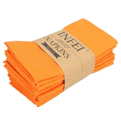 Set of 12 PCS 40x40cm Cotton Linen Blended Cloth Napkins Placemats Soft Dining Table Tea Towels For Home & Events Use