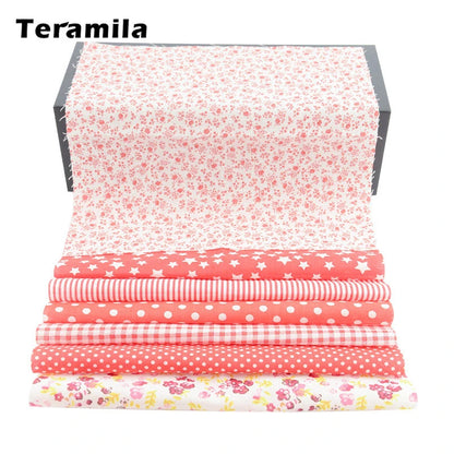 Teramila Flower Design 20x25cm 100% Cotton Fabric Telas Patchwork Printed Tissu Handmade DIY Quilting Home Sewing Material Cloth