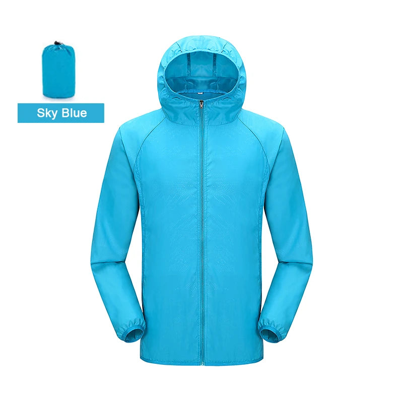 LNGXO Hiking Waterproof Jacket Women Men Camping Running Sun-Protective Windbreaker Quick Dry Outdoor Sport Rain Coat Unisex