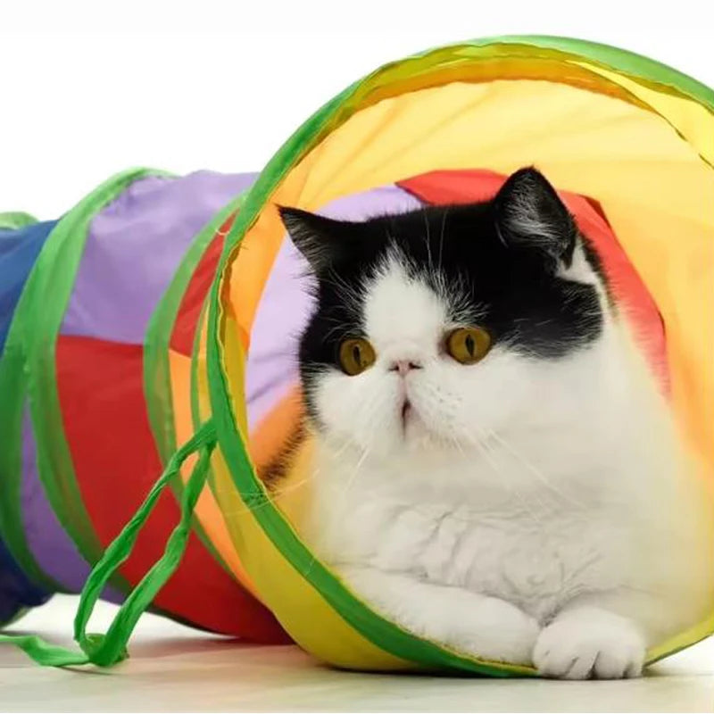 Hot Cat Tunnel Pet Tube Collapsible Play Toy Indoor Outdoor Kitty Puppy Toys for Puzzle Exercising Hiding Training Pet Toys