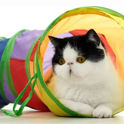 Hot Cat Tunnel Pet Tube Collapsible Play Toy Indoor Outdoor Kitty Puppy Toys for Puzzle Exercising Hiding Training Pet Toys