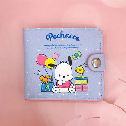 Sanrio Hello Kitty Cinnamoroll My Melody Kuromi New Pu Casual Money Bag Coin Purse Card package Wallet With Buttons ?
