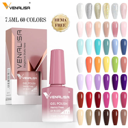 Venalisa HEMA TPO FREE Nail Gel Polish Glitter Gorgeous Full Coverage Soak Off UV LED French Nail Jelly Pink Nude Collection