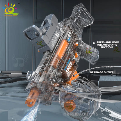HUIQIBAO Automatic Electric UMP45 Submachine Water Gun Fights Summer Toy Water Outdoor Beach Swimming Pool Toys Adult Kids Gift