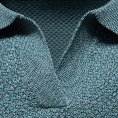 2025 New Summer Premium Solid Color Men's Golf Polo Shirt for Collared Breathable Fabric Social Casual Top Male Polo Shirts